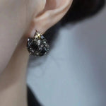 Black Crystal Stud Earrings