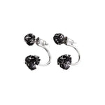 Black Crystal Two-Way Wear Needle Earrings