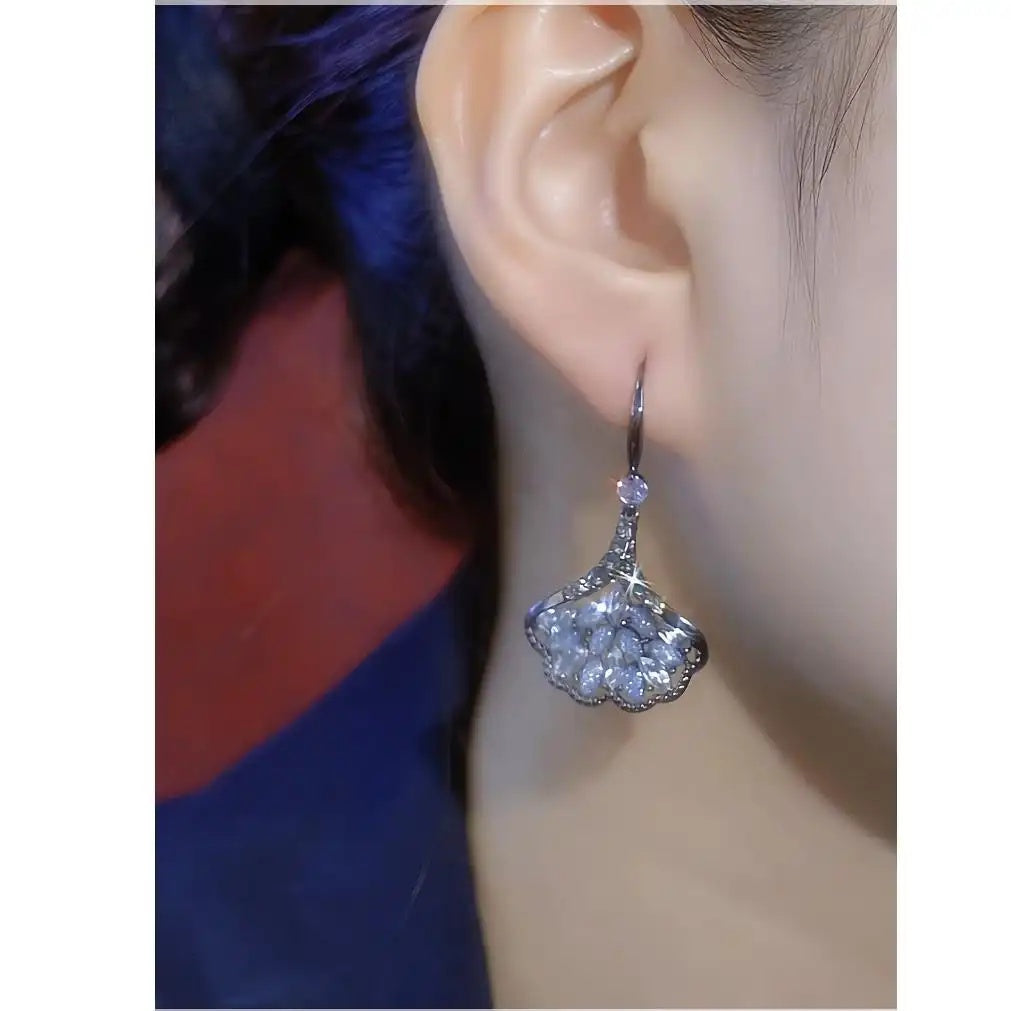Black Ginkgo Leaf Earrings
