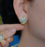 Black Heart Crystal Geometric Stud Earrings
