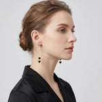 Black Heart Long Tassel Ear Drop Earrings