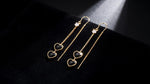 Black Heart Long Tassel Ear Drop Earrings