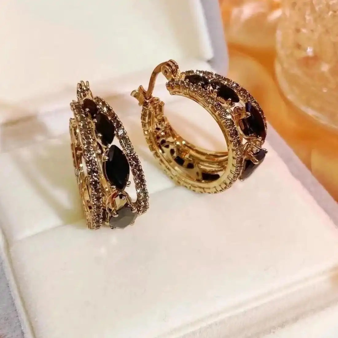 Black Hoop Earrings