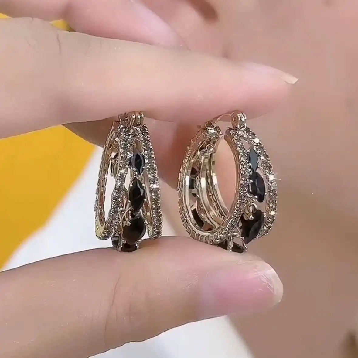 Black Hoop Earrings