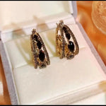 Black Hoop Earrings