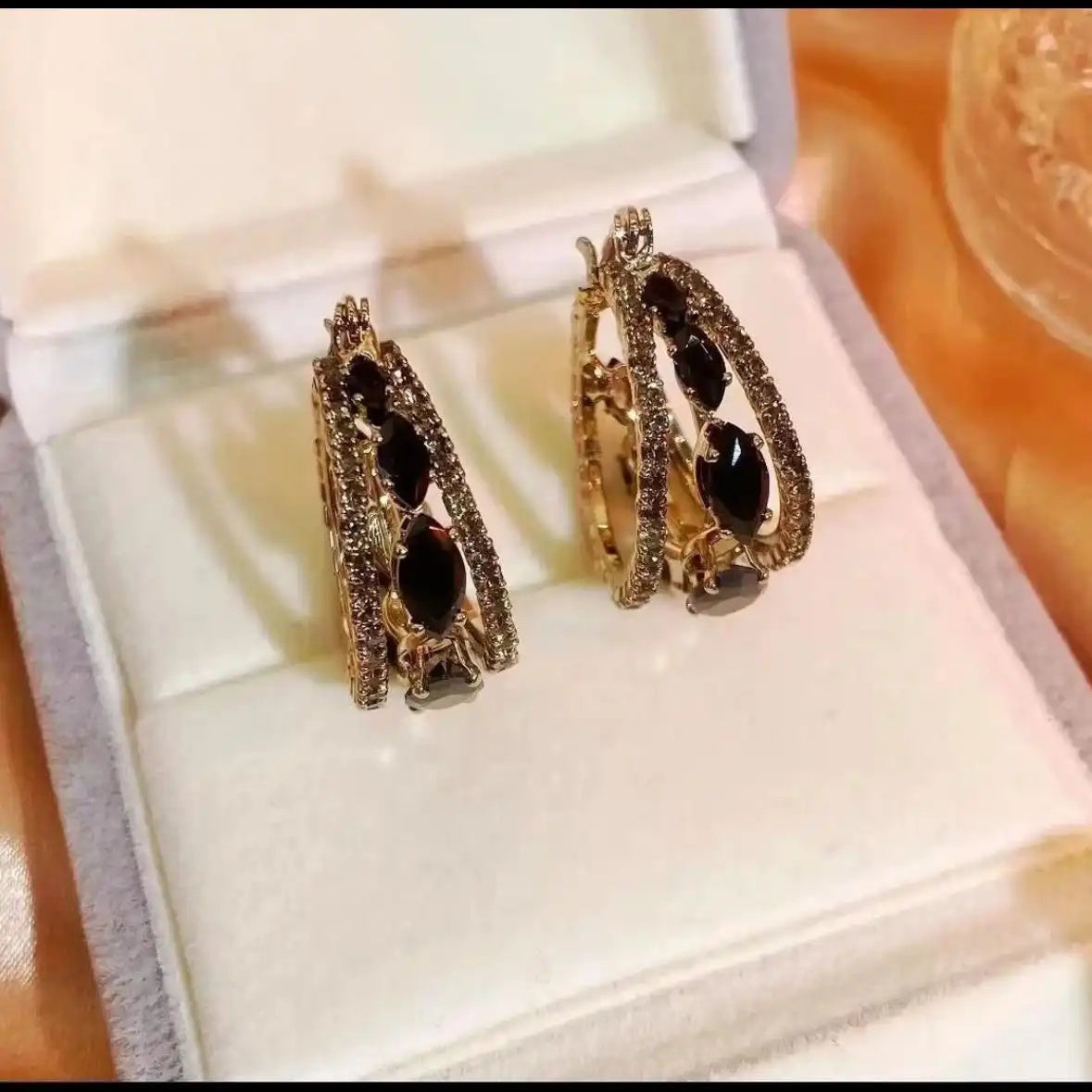 Black Hoop Earrings