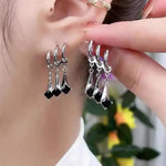 Black Minimalist Stud Earrings