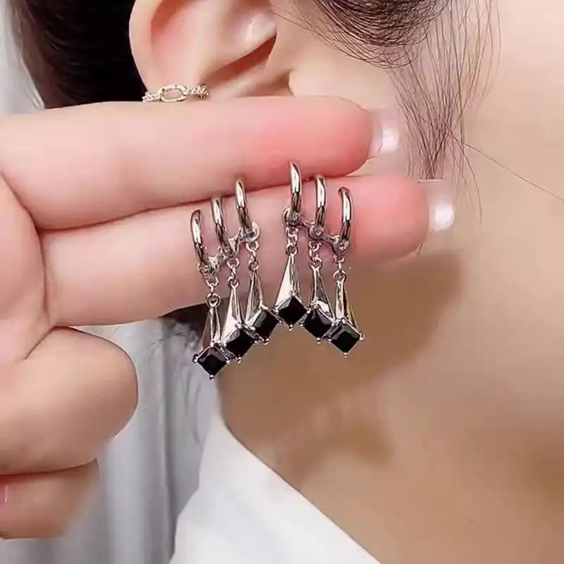 Black Minimalist Stud Earrings