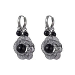 Black Rose Hoop Earrings