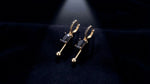 Black Square Crystal Hoop Earrings