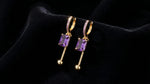 Black Square Crystal Hoop Earrings