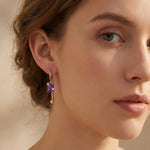 Black Square Crystal Hoop Earrings