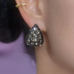 Black Teardrop Crystal Earrings
