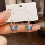 Blue Butterfly Clip-On Earrings