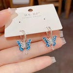 Blue Butterfly Clip-On Earrings