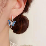 Blue Butterfly Clip-On Earrings