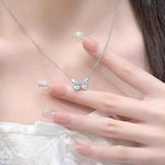 Blue Butterfly Pendant Necklace