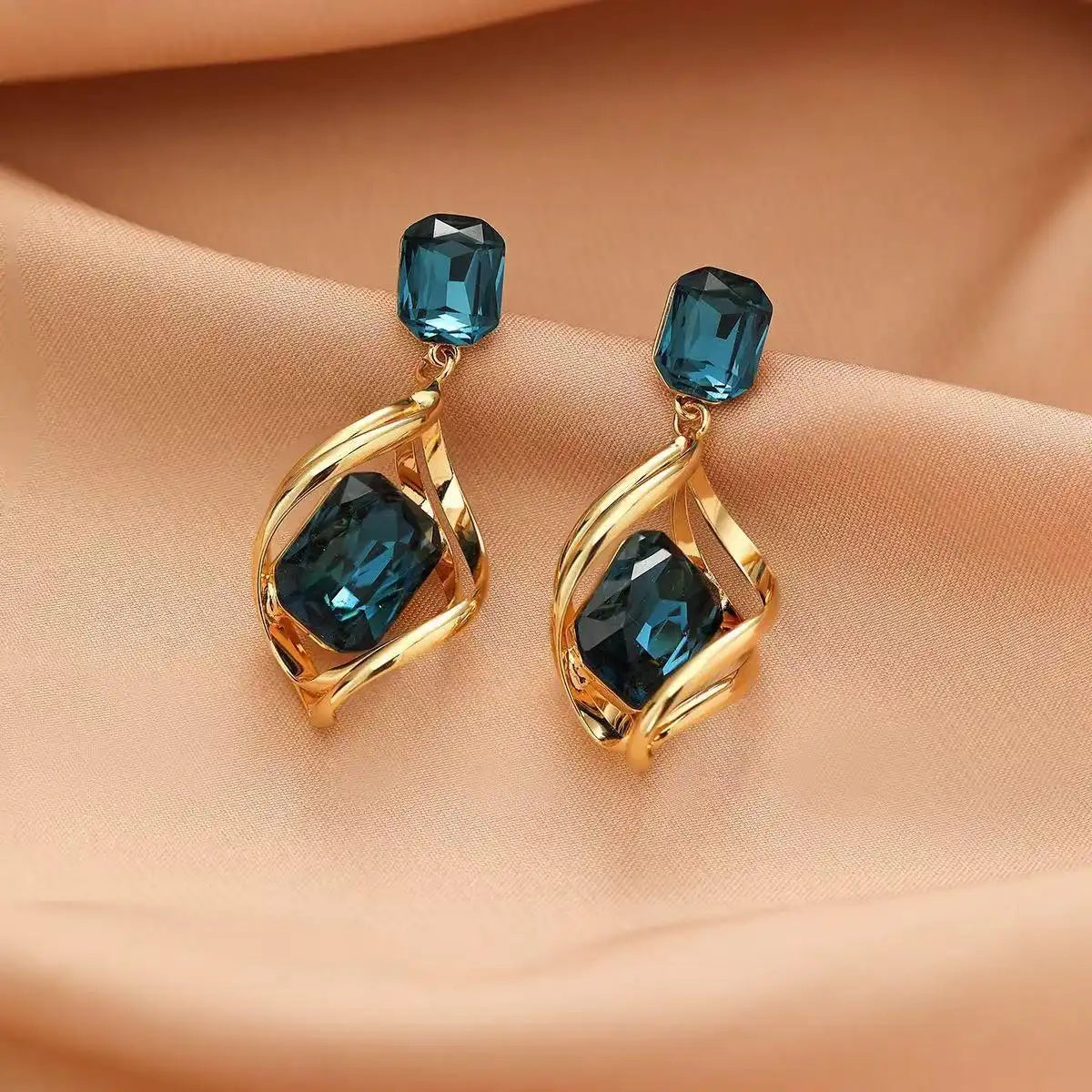 Blue Crystal Earrings
