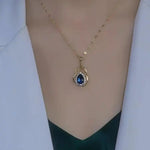 Blue Crystal Pendant Necklace