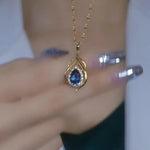 Blue Crystal Pendant Necklace