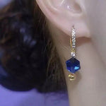 Blue Crystal Square Ear Cuffs