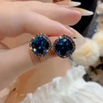 Blue Crystal Stud Earrings