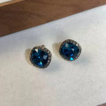 Blue Crystal Stud Earrings