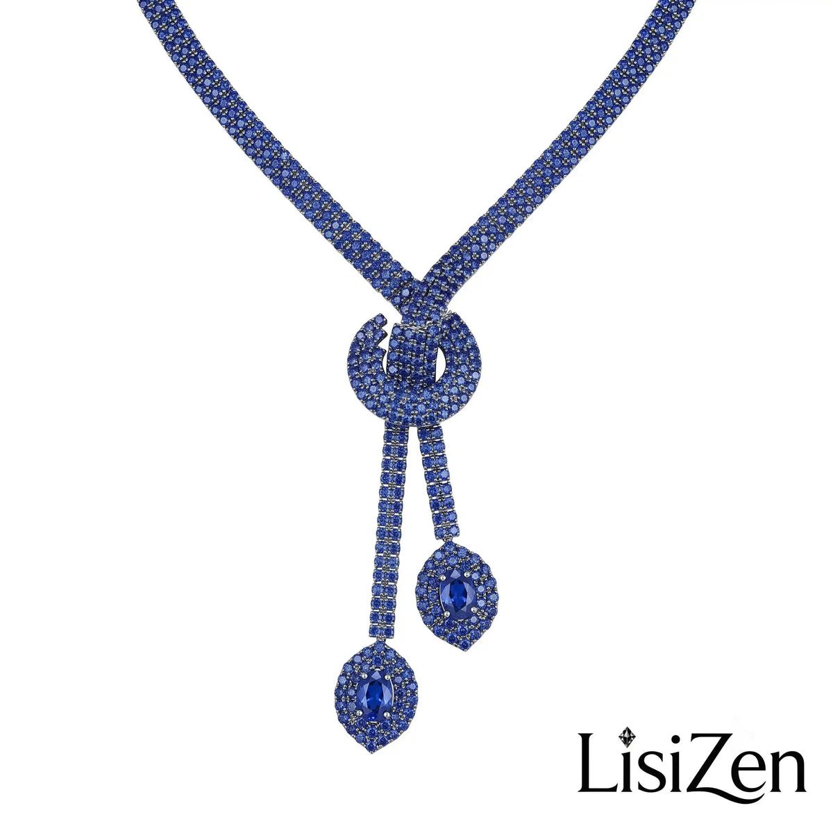 Blue Crystal Teardrop Jewelry Set