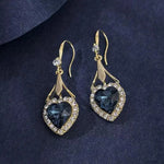 Blue Heart Drop Earrings