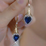 Blue Heart Drop Earrings