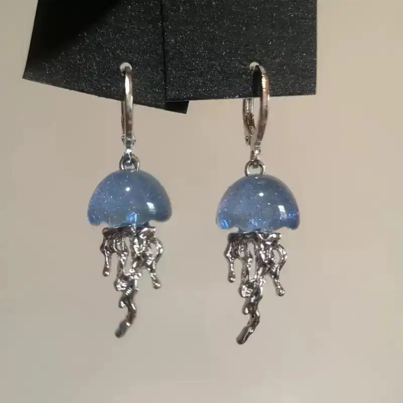 Blue Jellyfish Pendant Necklace