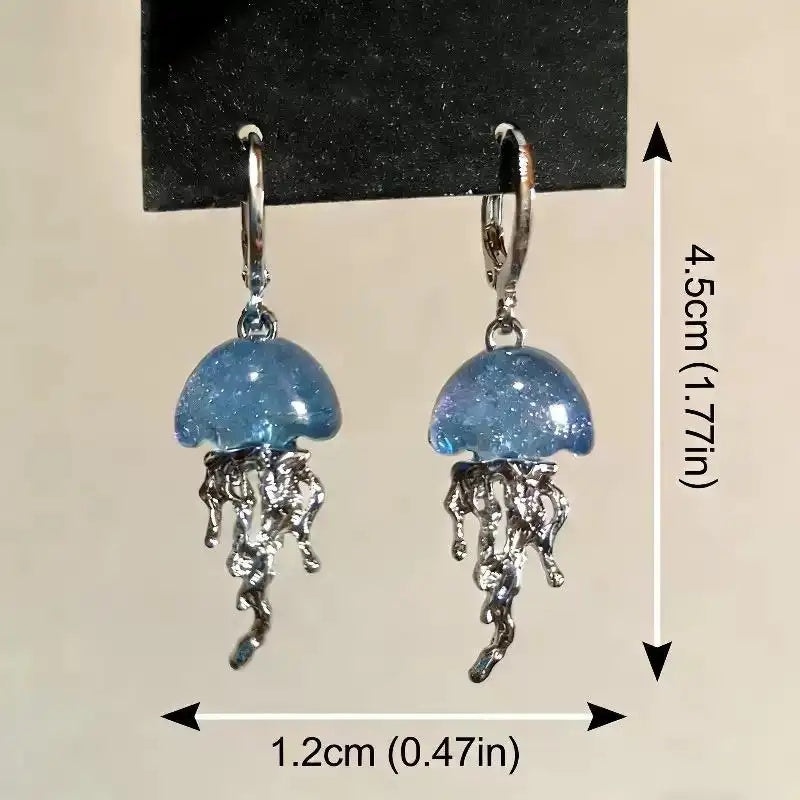 Blue Jellyfish Pendant Necklace