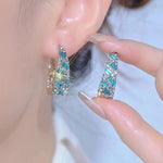 Blue Minimalist Hoop Earrings