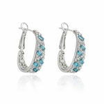 Blue Minimalist Hoop Earrings