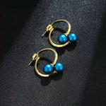 Blue Pearl Drop Earrings