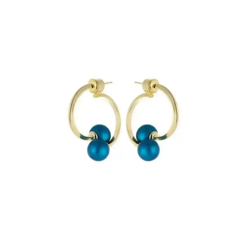 Blue Pearl Drop Earrings