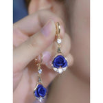 Blue Rose Crystal Ear Cuffs