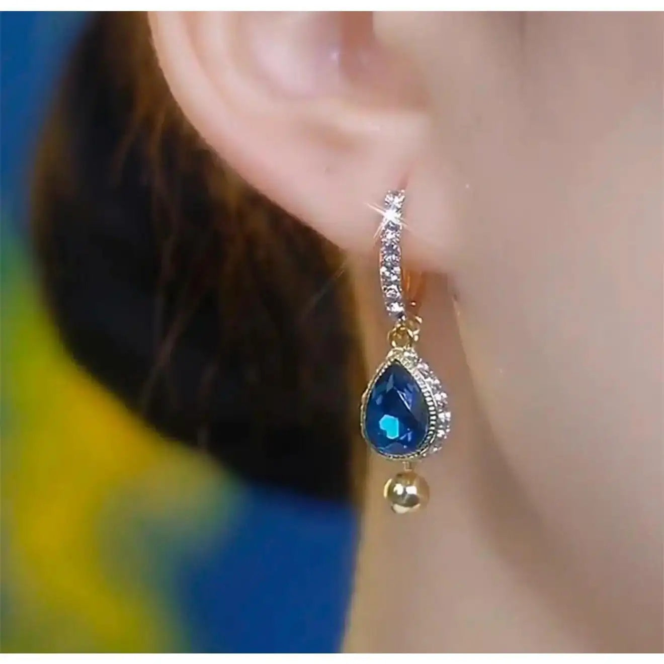 Blue Tassel Drop Earrings