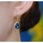Blue Tassel Drop Earrings