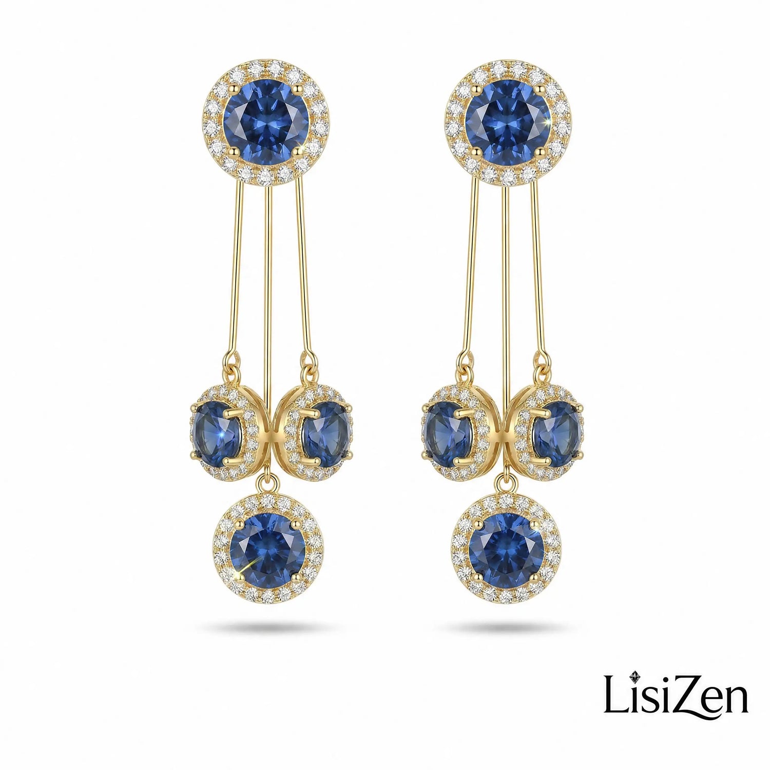 Blue Teardrop Double-Wear French Drop Earrings