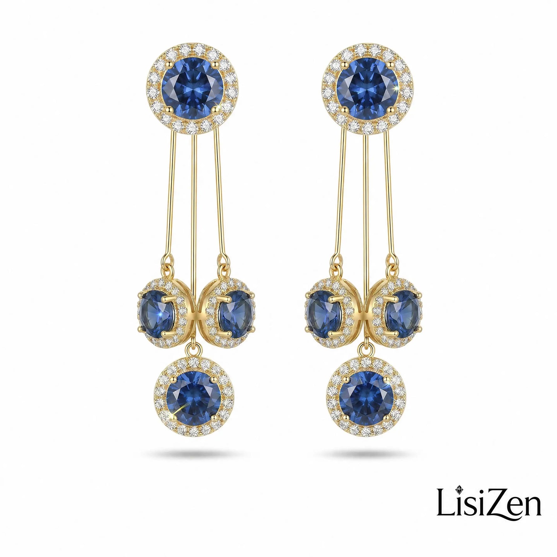 Blue Teardrop Double-Wear French Drop Earrings