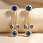 Blue Teardrop Double-Wear French Drop Earrings