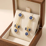 Blue Teardrop Double-Wear French Drop Earrings