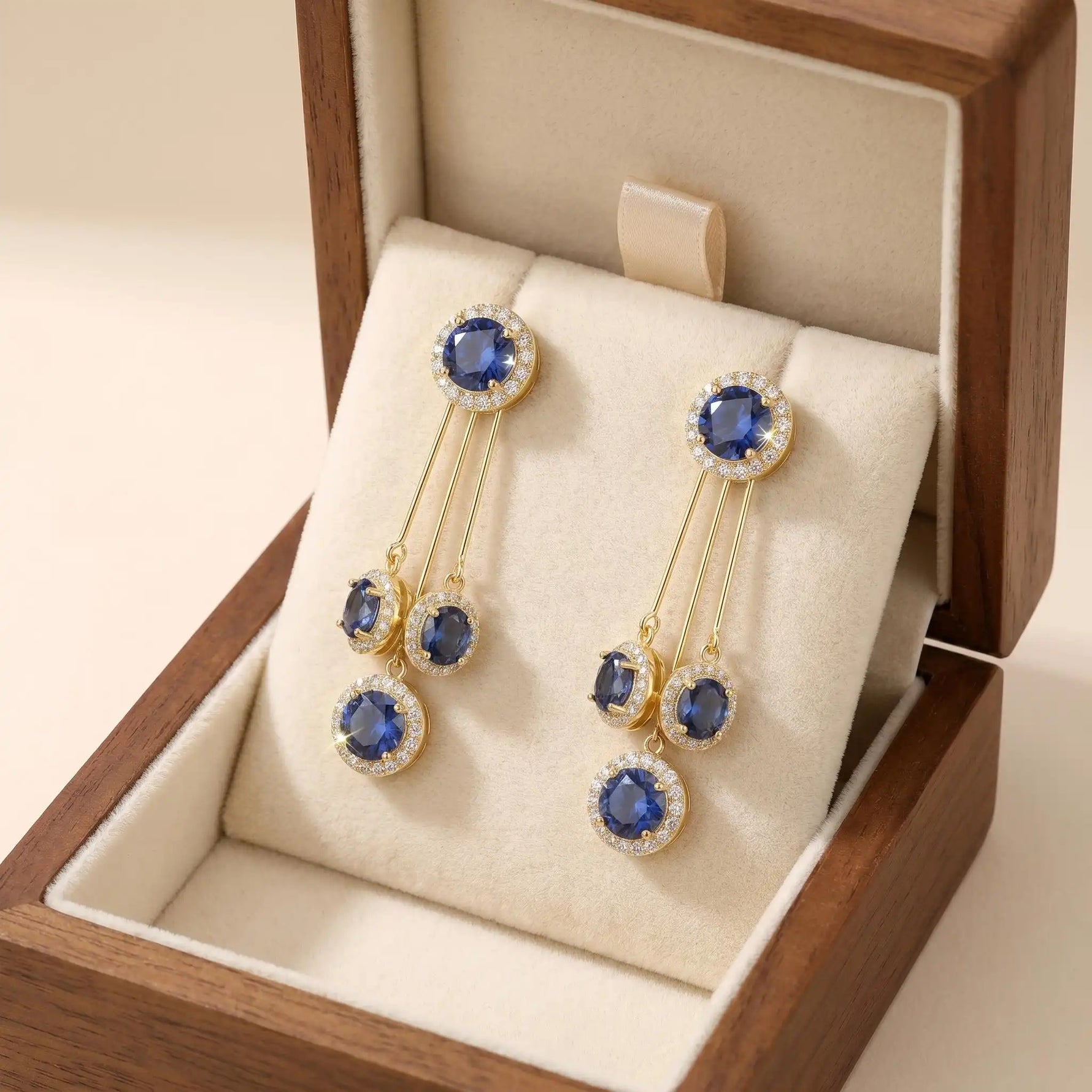 Blue Teardrop Double-Wear French Drop Earrings