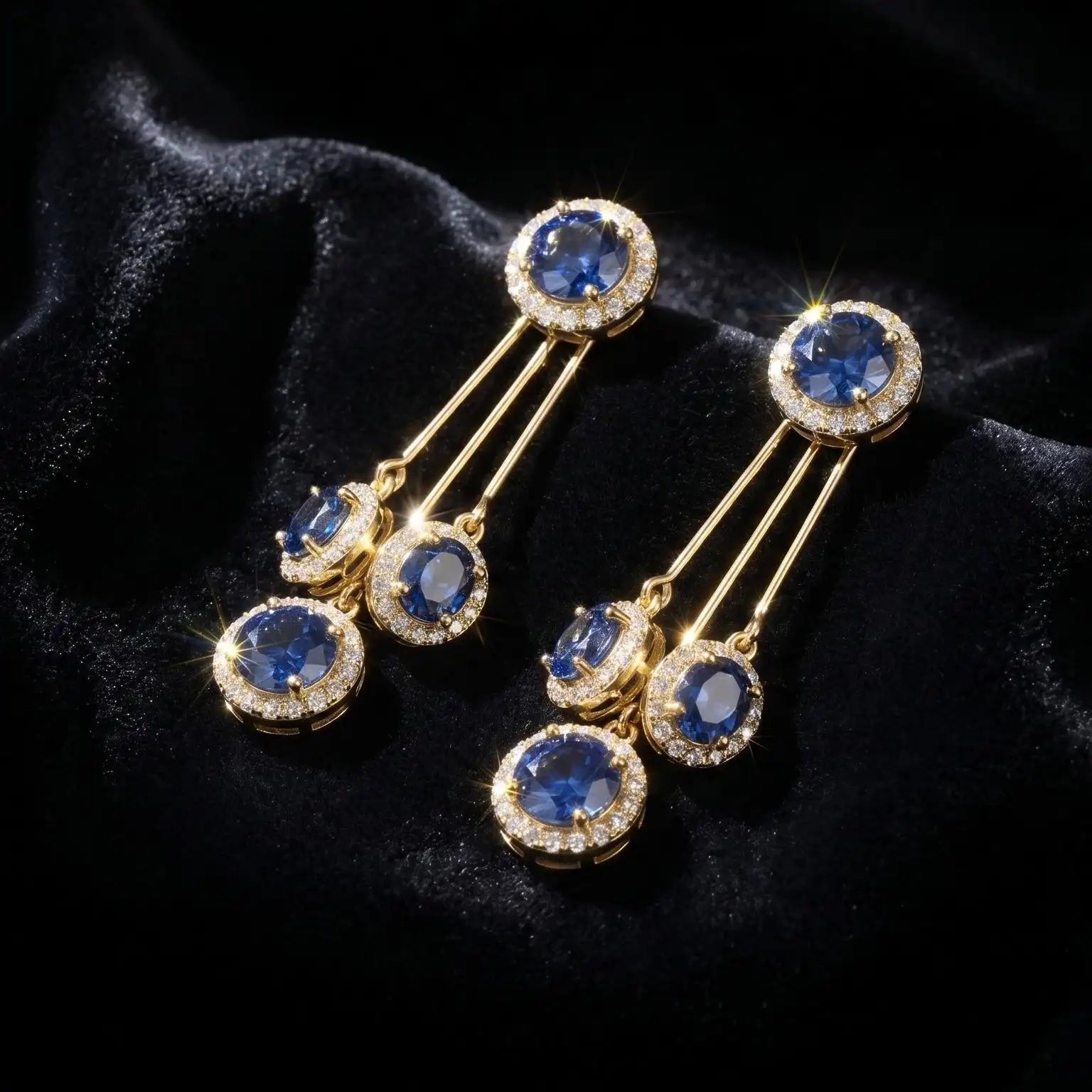 Blue Teardrop Double-Wear French Drop Earrings