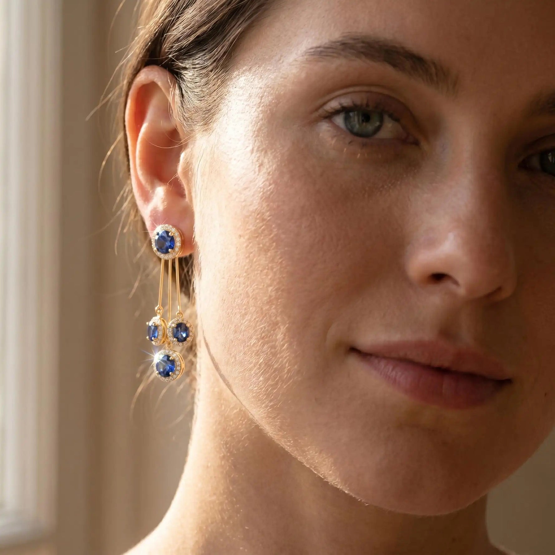 Blue Teardrop Double-Wear French Drop Earrings