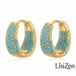 Blue Turquoise Teardrop Dazzling Crystal Earrings