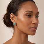 Blue Turquoise Teardrop Dazzling Crystal Earrings