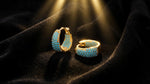 Blue Turquoise Teardrop Dazzling Crystal Earrings