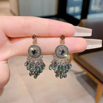 Bohemian Vintage Crystal Tassel Drop Earrings